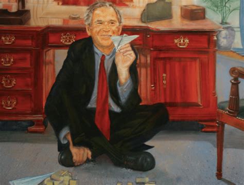 Through 43 powerful four-color portraits personally painted by the. . George bush paper airplane painting